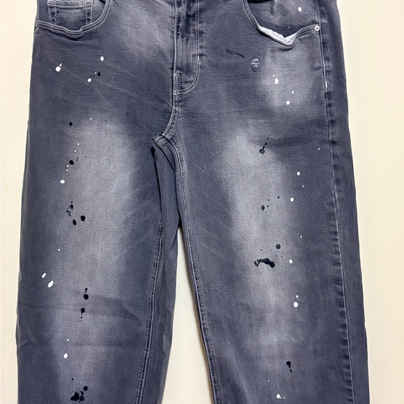 Empyre Tara Splatter Grey Low Rise Denim Skate Jeans - Picture 5 of 9